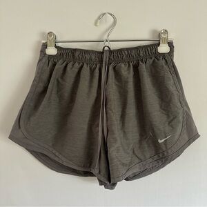 Nike Women's Dri-Fit Gray Lined Drawstring Athletic Running Shorts  Size L